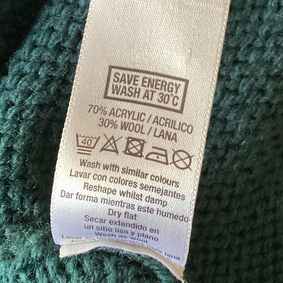 Wallis Women's Open Front Cardigan Duster Size M Dark Green Chunky Warm - Picture 8 of 8